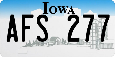 IA license plate AFS277
