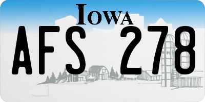 IA license plate AFS278