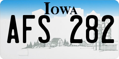 IA license plate AFS282