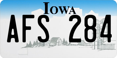 IA license plate AFS284
