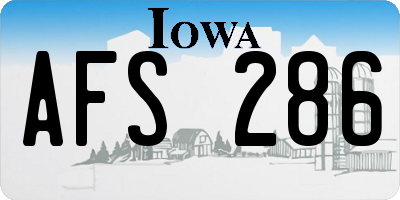 IA license plate AFS286