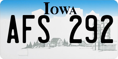 IA license plate AFS292