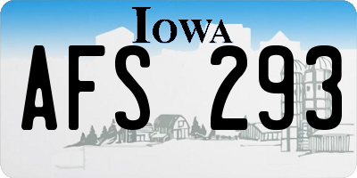 IA license plate AFS293