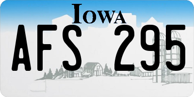 IA license plate AFS295