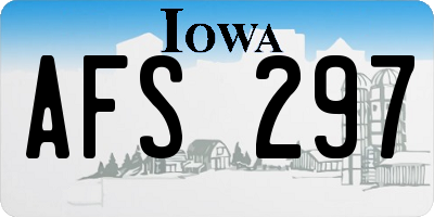 IA license plate AFS297