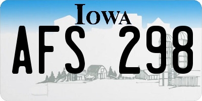 IA license plate AFS298