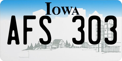 IA license plate AFS303