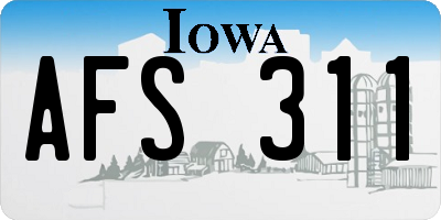 IA license plate AFS311