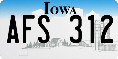 IA license plate AFS312