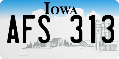 IA license plate AFS313