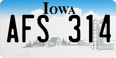 IA license plate AFS314
