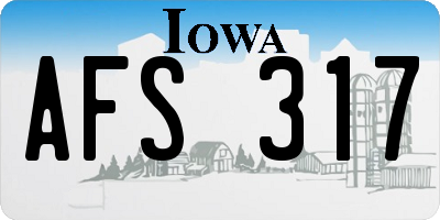 IA license plate AFS317