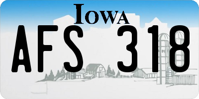 IA license plate AFS318