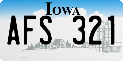 IA license plate AFS321