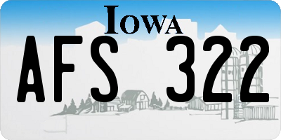 IA license plate AFS322