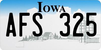 IA license plate AFS325