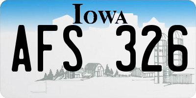 IA license plate AFS326