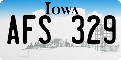 IA license plate AFS329