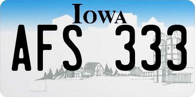 IA license plate AFS333