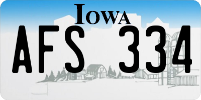 IA license plate AFS334