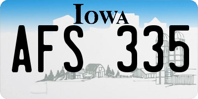 IA license plate AFS335
