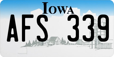 IA license plate AFS339