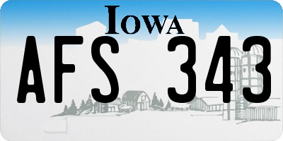 IA license plate AFS343