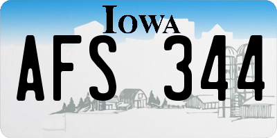 IA license plate AFS344