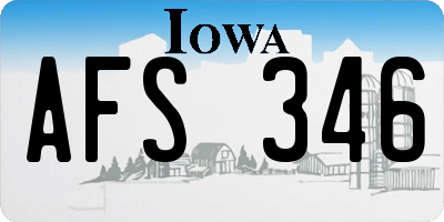IA license plate AFS346