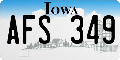 IA license plate AFS349