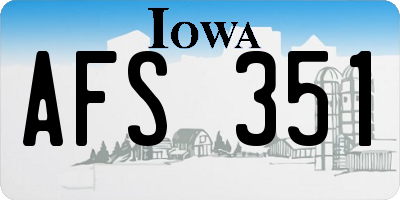 IA license plate AFS351