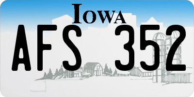 IA license plate AFS352