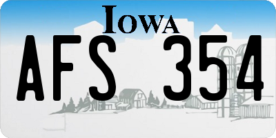 IA license plate AFS354