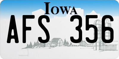 IA license plate AFS356