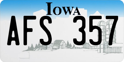IA license plate AFS357