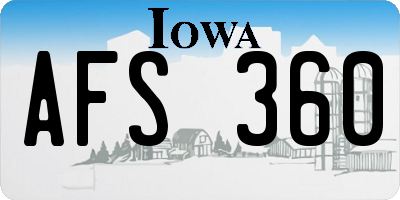 IA license plate AFS360