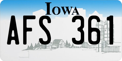 IA license plate AFS361