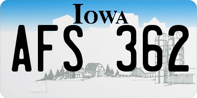 IA license plate AFS362