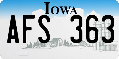 IA license plate AFS363