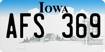 IA license plate AFS369