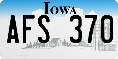 IA license plate AFS370