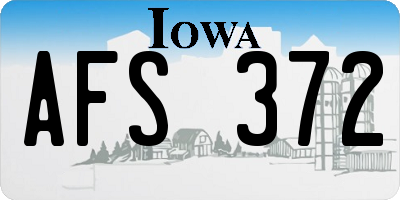 IA license plate AFS372