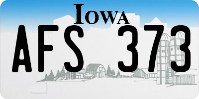 IA license plate AFS373