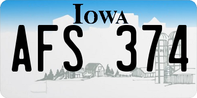 IA license plate AFS374