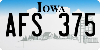 IA license plate AFS375