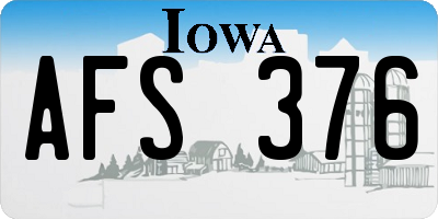 IA license plate AFS376