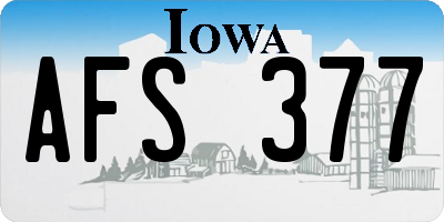 IA license plate AFS377