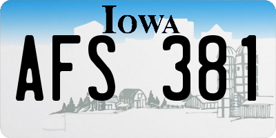 IA license plate AFS381