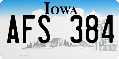 IA license plate AFS384