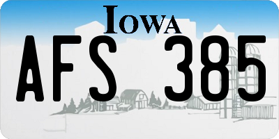 IA license plate AFS385